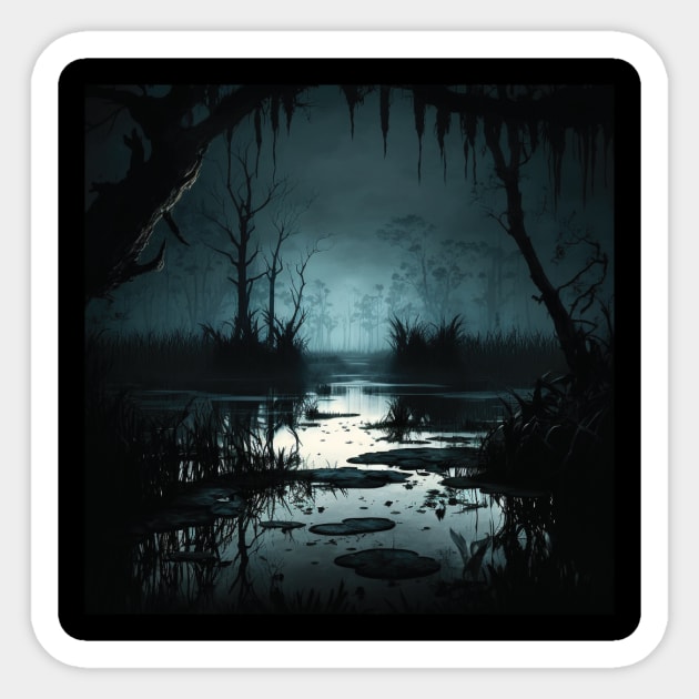 black swamp Sticker by rocknerd